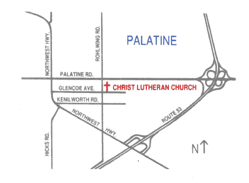 [Map of Christ Lutheran Church]